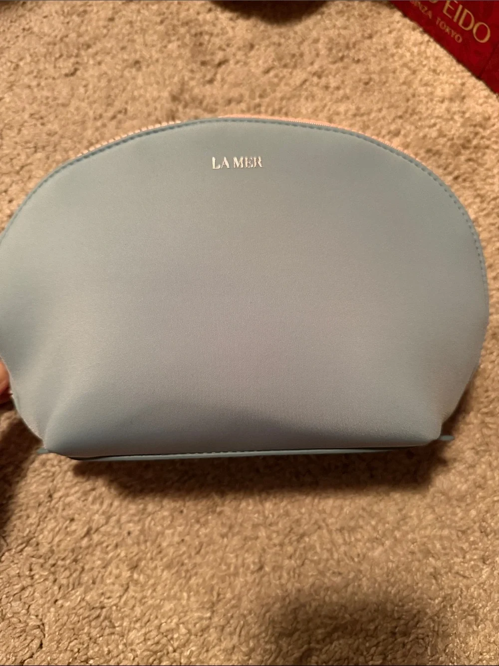 La Mer Pale Blue Dome Cosmetic Pouch